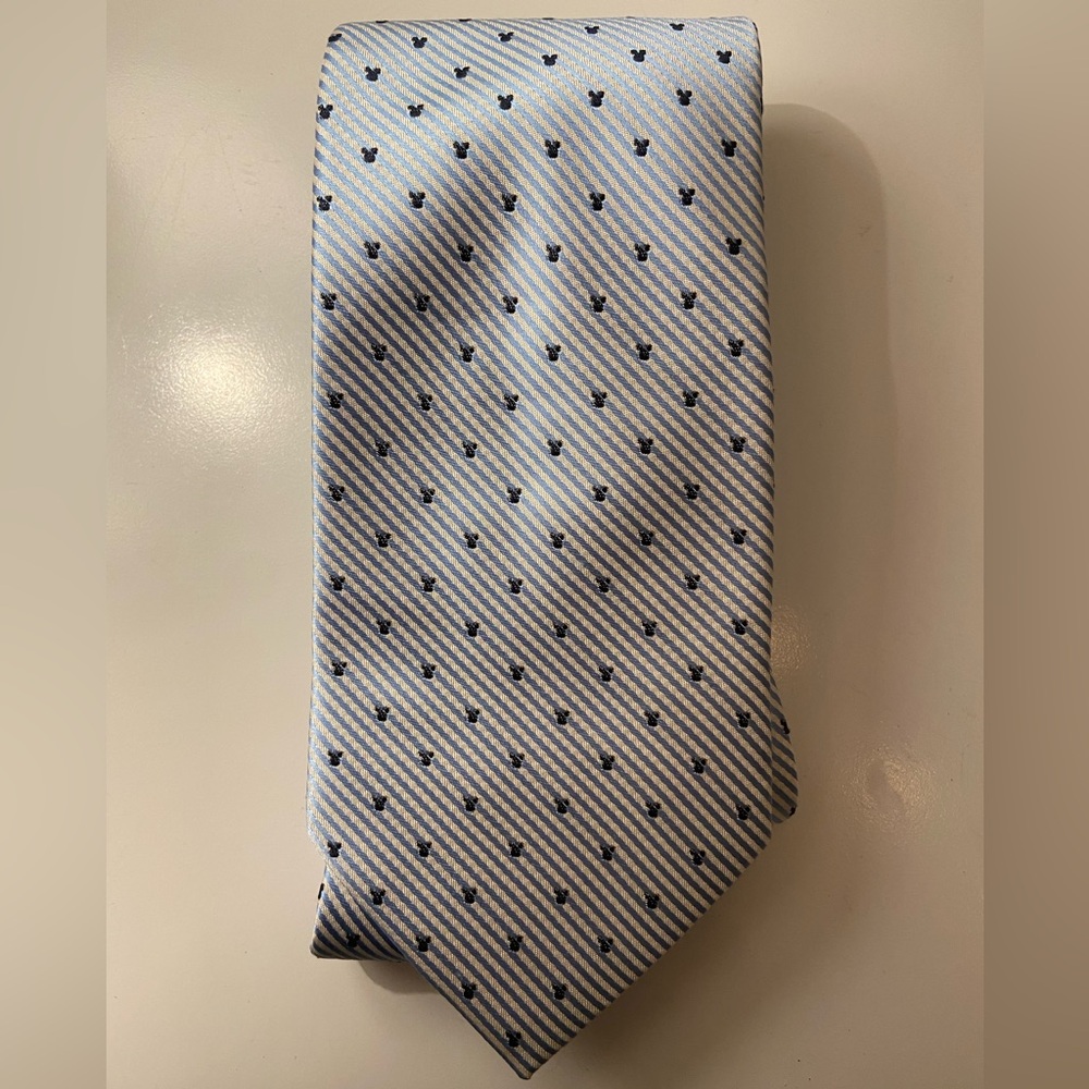 Walt Disney World Mickey Mouse Baby Blue and Navy Tie